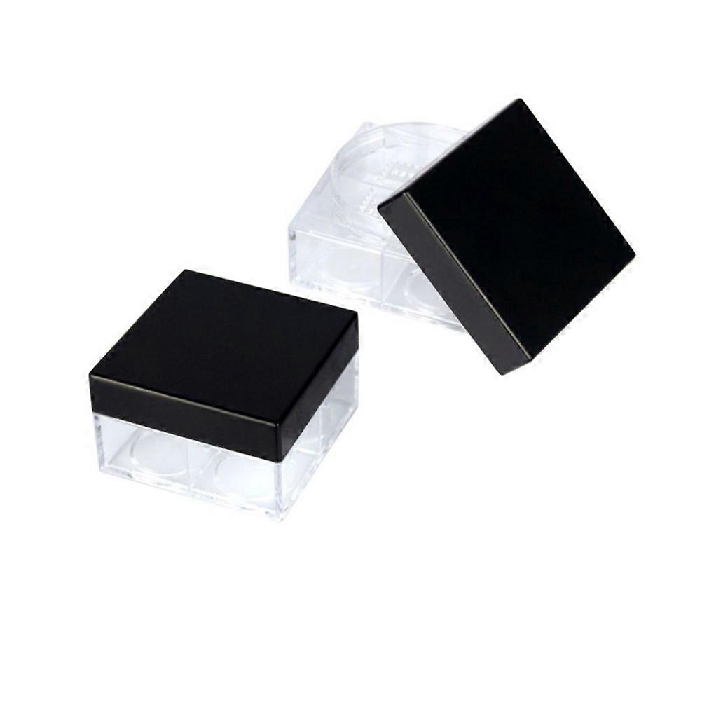 Empty Loose Powder Box Portable Cosmetic Travelling Bottle Storage Square Transparent 6.65x6.65x4.05cm 3Set