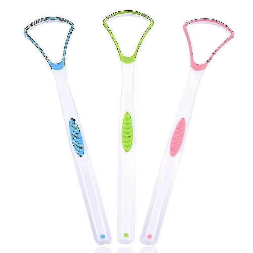 Tongue Cleaner Tongue Scraper Tongue Brush Tongue Brush Cleaner 3pcs-random Color