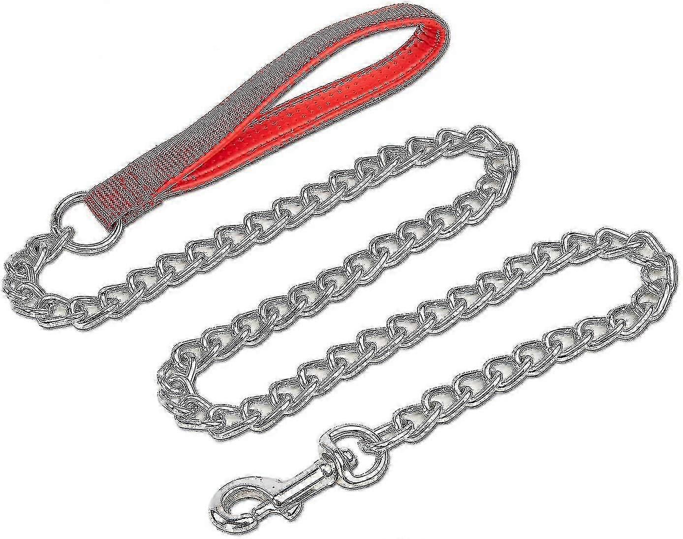 Adjable Metal Leash Pu For Dog Cat Pets Red