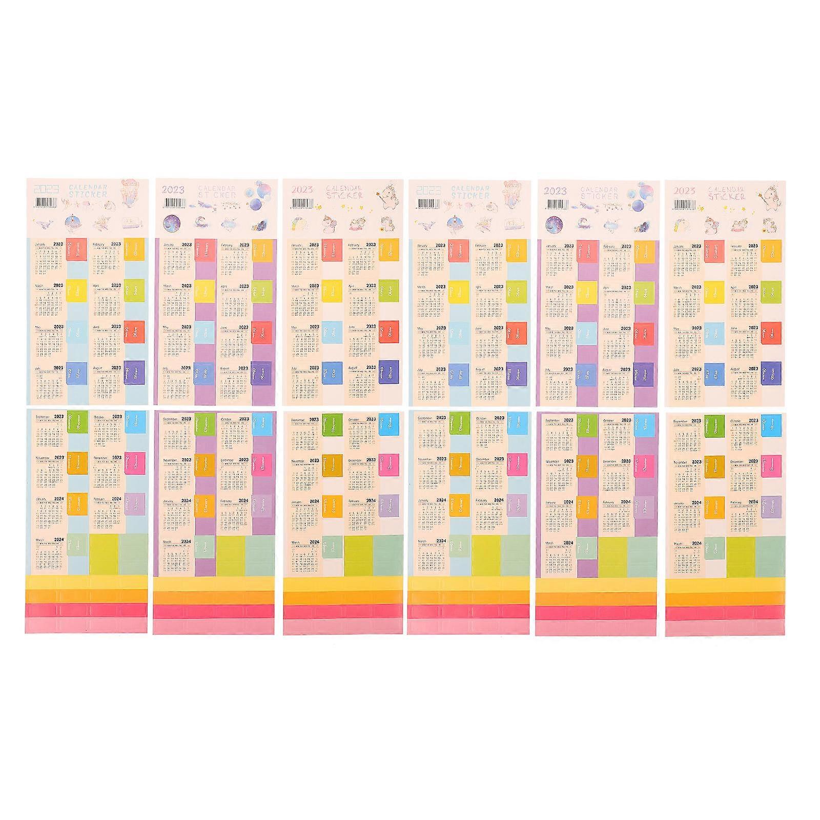 Page Tabs Sticky Calendar Index Stickers Monthly Index Tabs Classification Labels For Notebooks White Background 21X11.5CM Bookmark 12 Sets