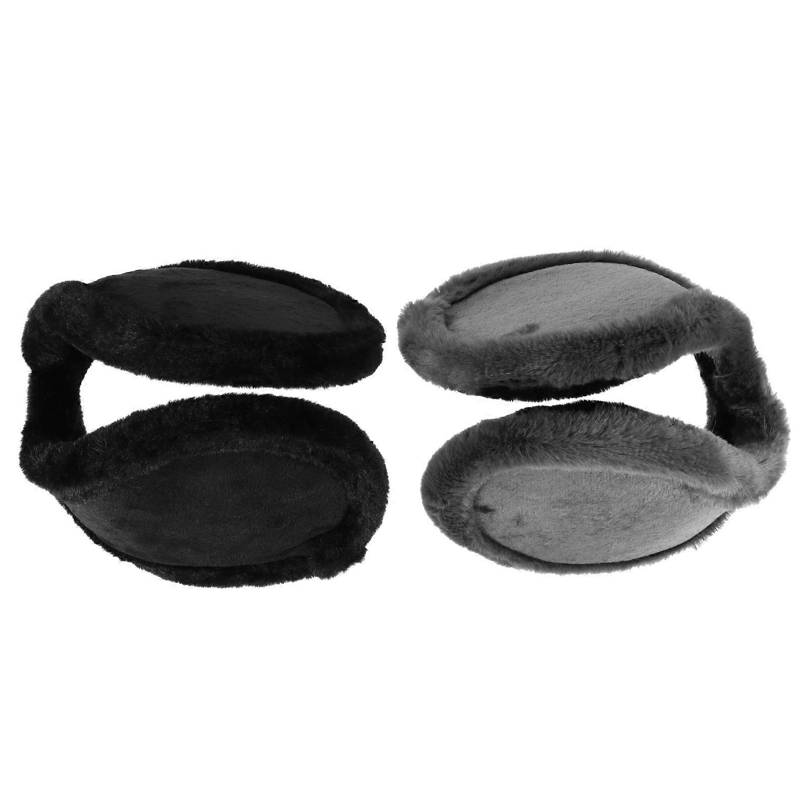 Windproof Earmuff Winter Ear Warmer Plush 21x13cm 2Pcs