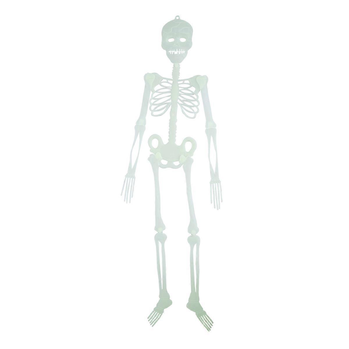 Creepy Halloween Props Skeleton Frame Decorative Item Glow in The Dark Flexible Joints 7.1x0.2x35.4in 1Pcs