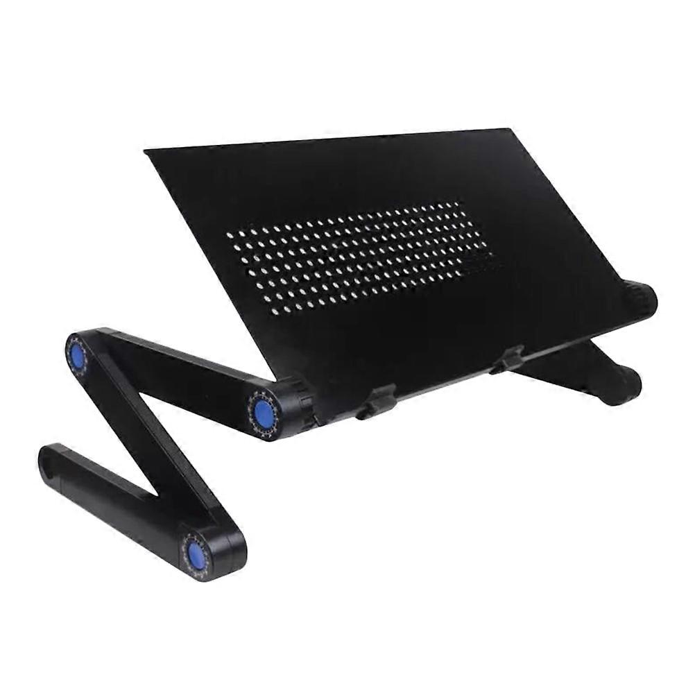 Foldable Work Table Bed Study Desk Ergonomic Design Home Dormitory Use 42x26cm Black Metal Adjustable Height 1Pcs