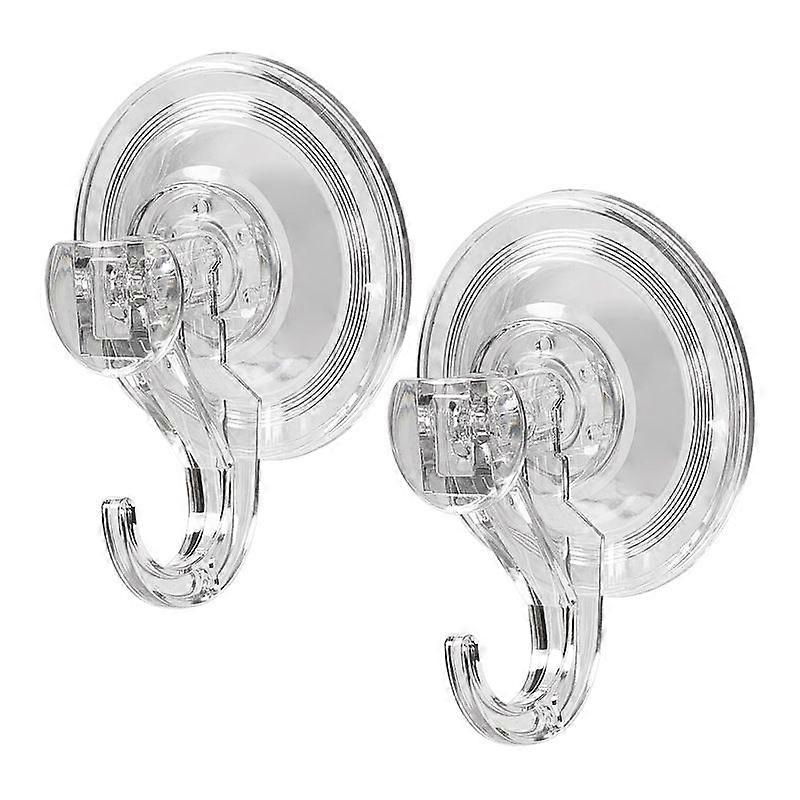 2pcs suction cup hooks, heavy duty plastic hooks that can be removed by pressing, multi-purpose indoor vacuum hooks