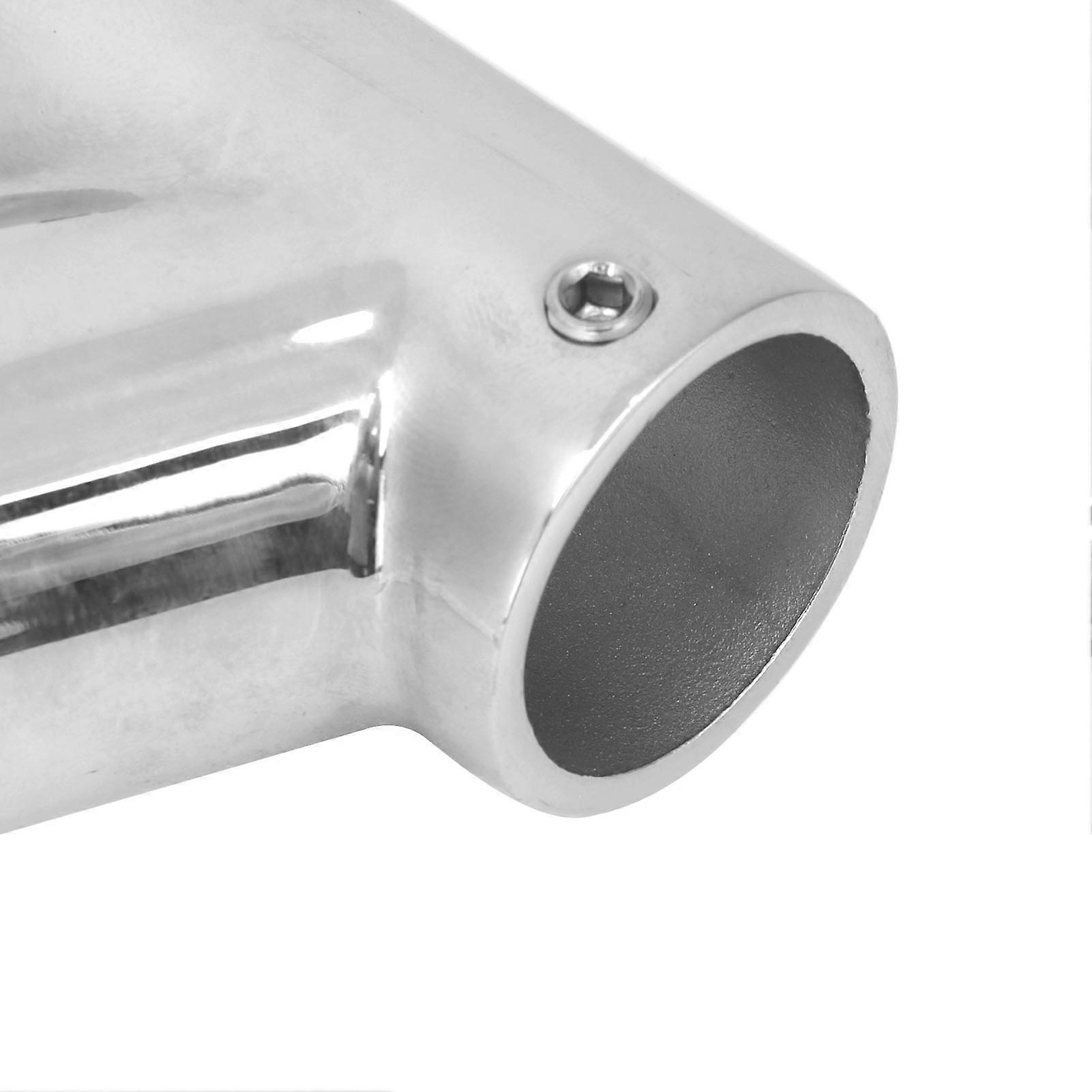 Boat Tube Fitting, Handrail Fitting, 60°, 3 Way, Stainless Steel, Left Accessory, Φ22mm (7/8 in)