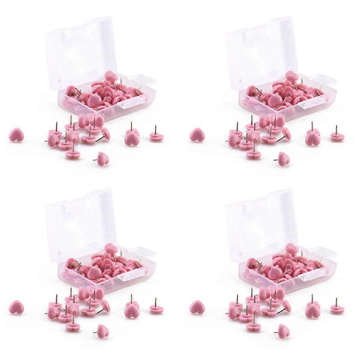 50 pcs Plastic Cork Board Safety Colored Push Pins Thumbtack Pink