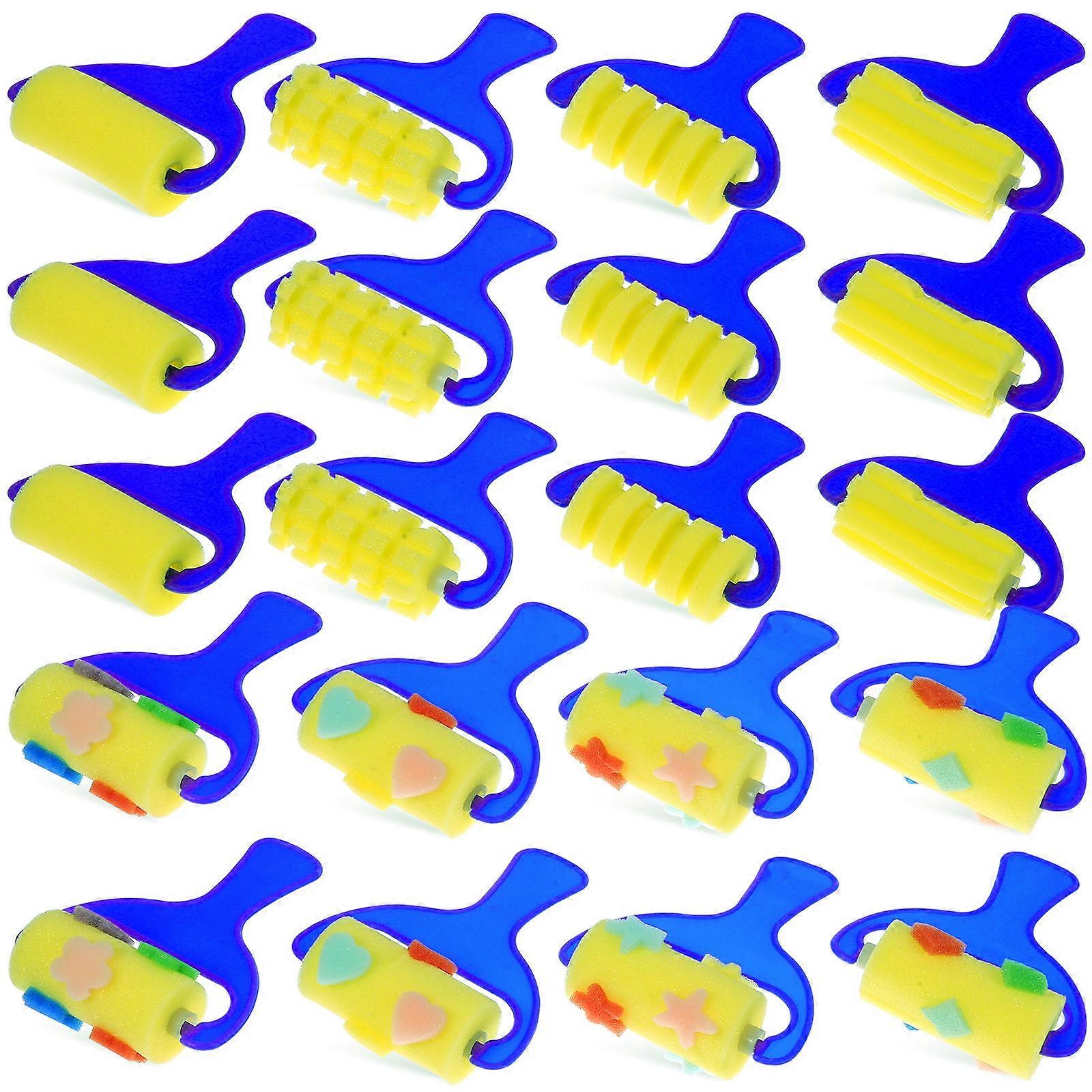 20pcs Drawing Sponge Brush Set with Plastic Handle for Painting, Graffiti & Art Crafts – Fun Creative Tool for Kids & Art Enthusiasts