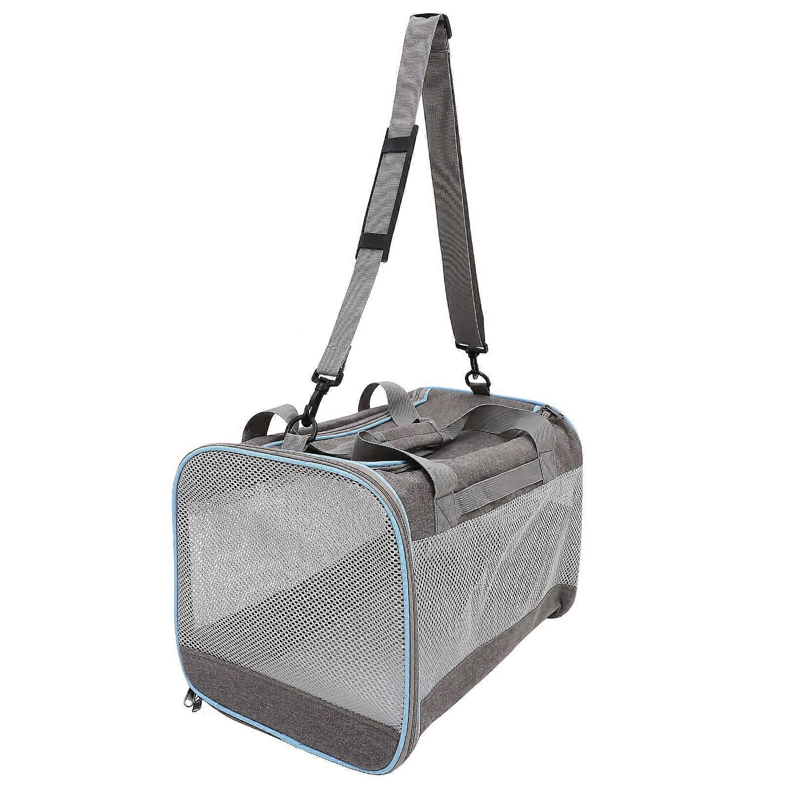 Pet Carrier Portable Cat Bag Travel Use Puppies Mesh Fabric Comfortable 1 Set