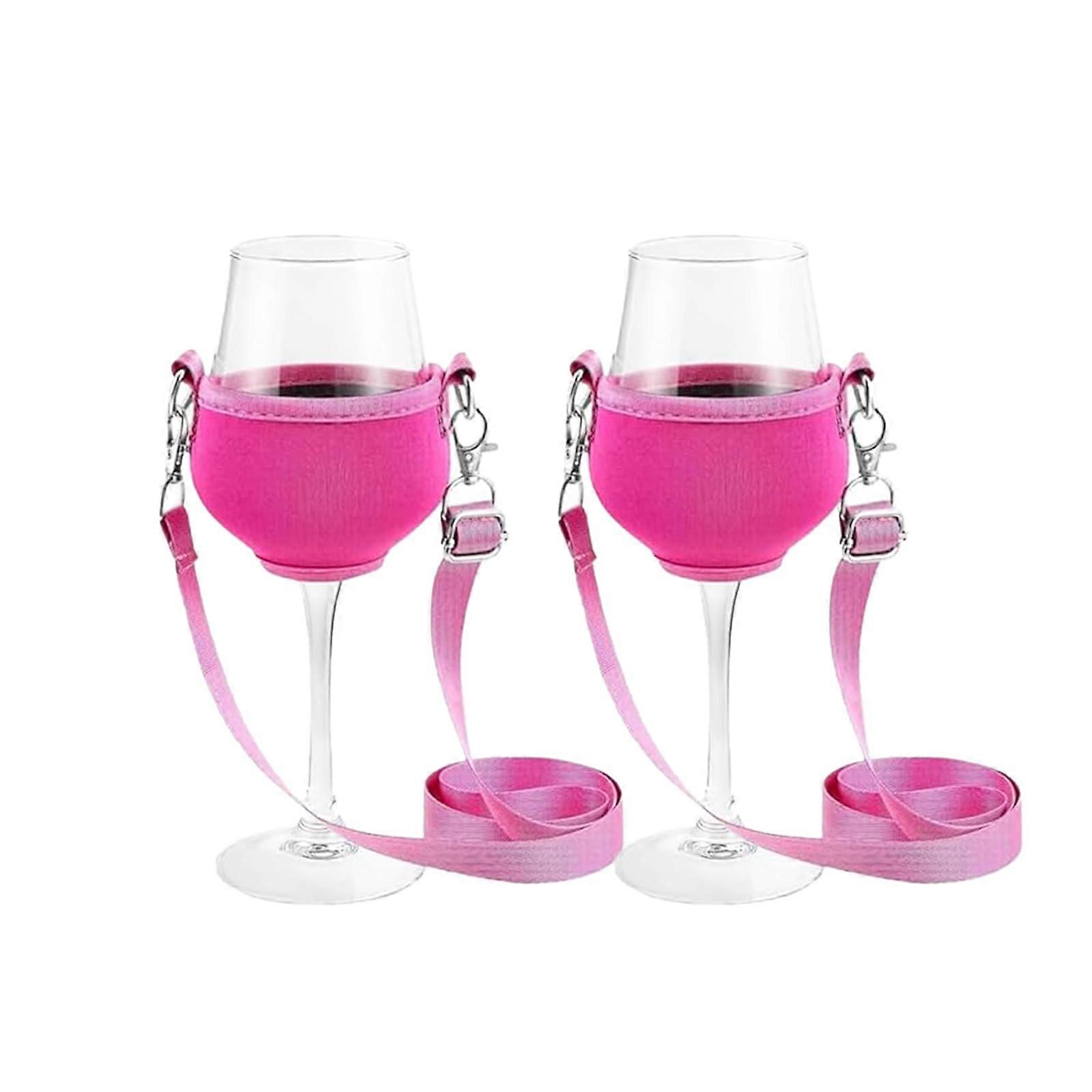 Pack of 2 Glass Holders for Hanging, Fabric,, Ideal for Festival, Wedding (Red)