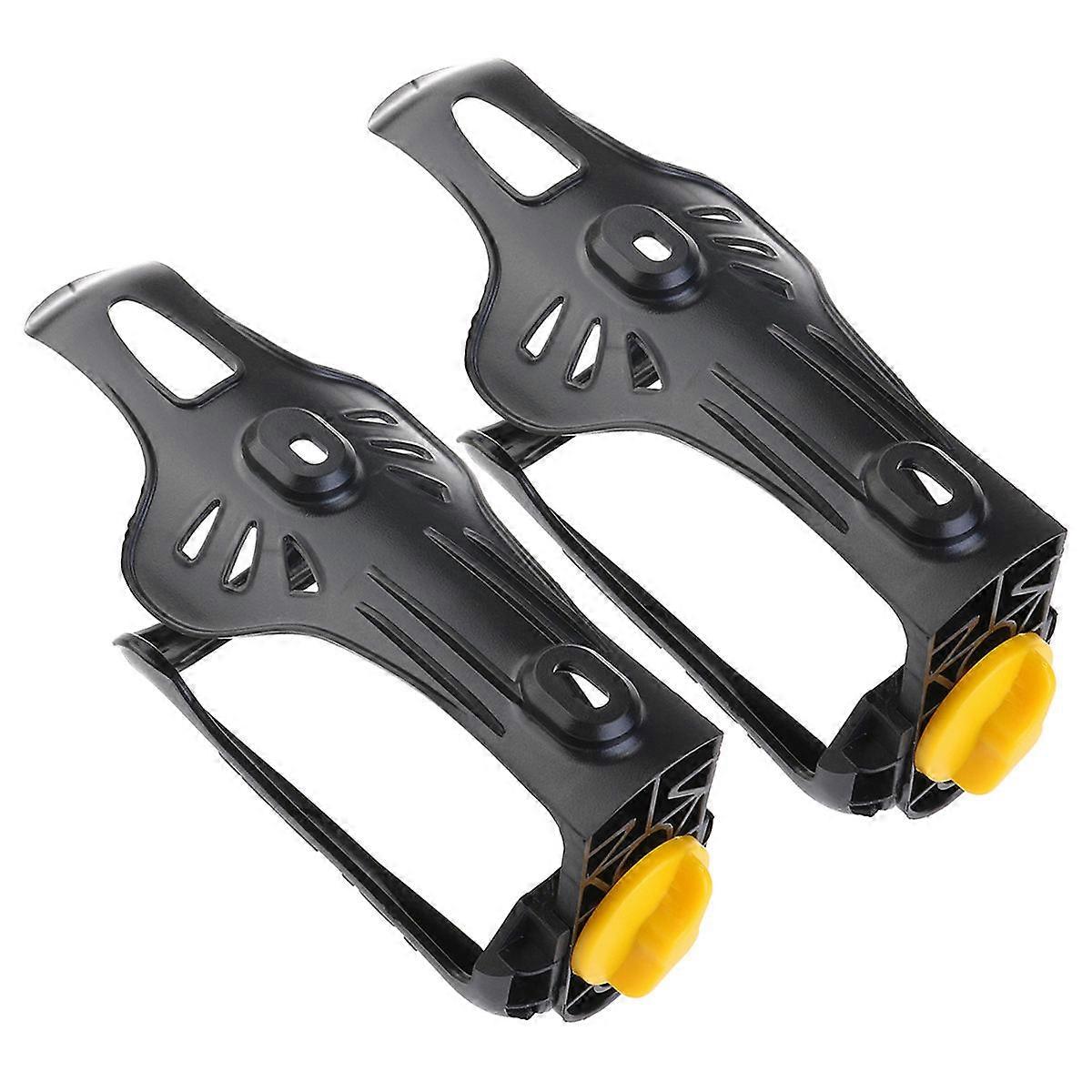 Mountain Biking Bottle Rack Adjustable Plastic 2Pcs Black Stable Bottle Holding for Cyclists