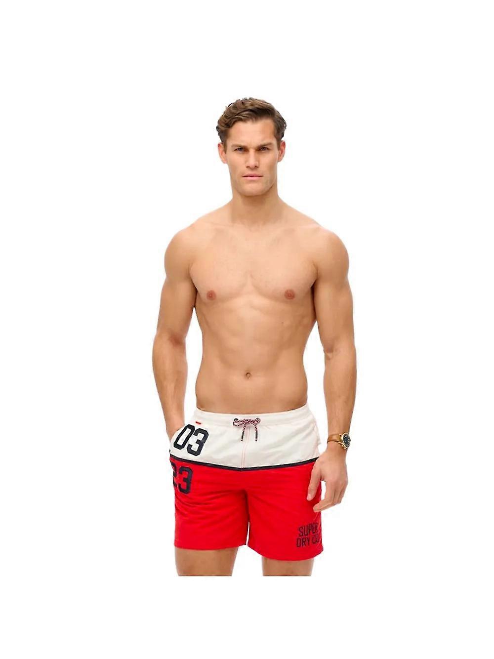 Men's Superdry Nautical Swimsuit Red