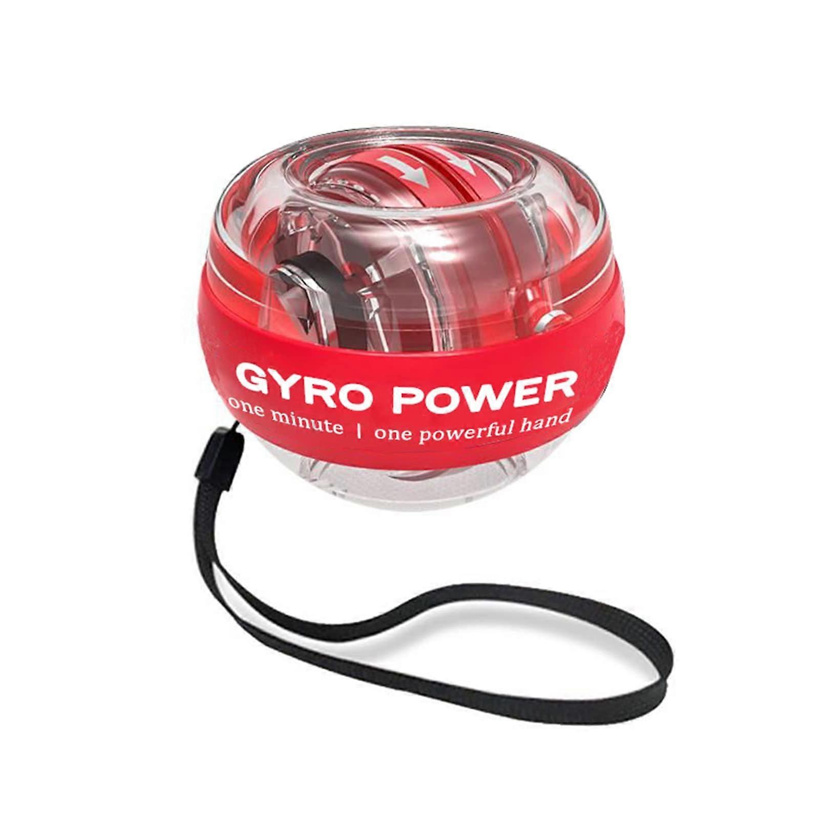 Gyro Ball, Metal Wrist Ball with LED Lights and Wrist Bag, Arm Strength Training Ball (Colour: Red) Ref: 3197