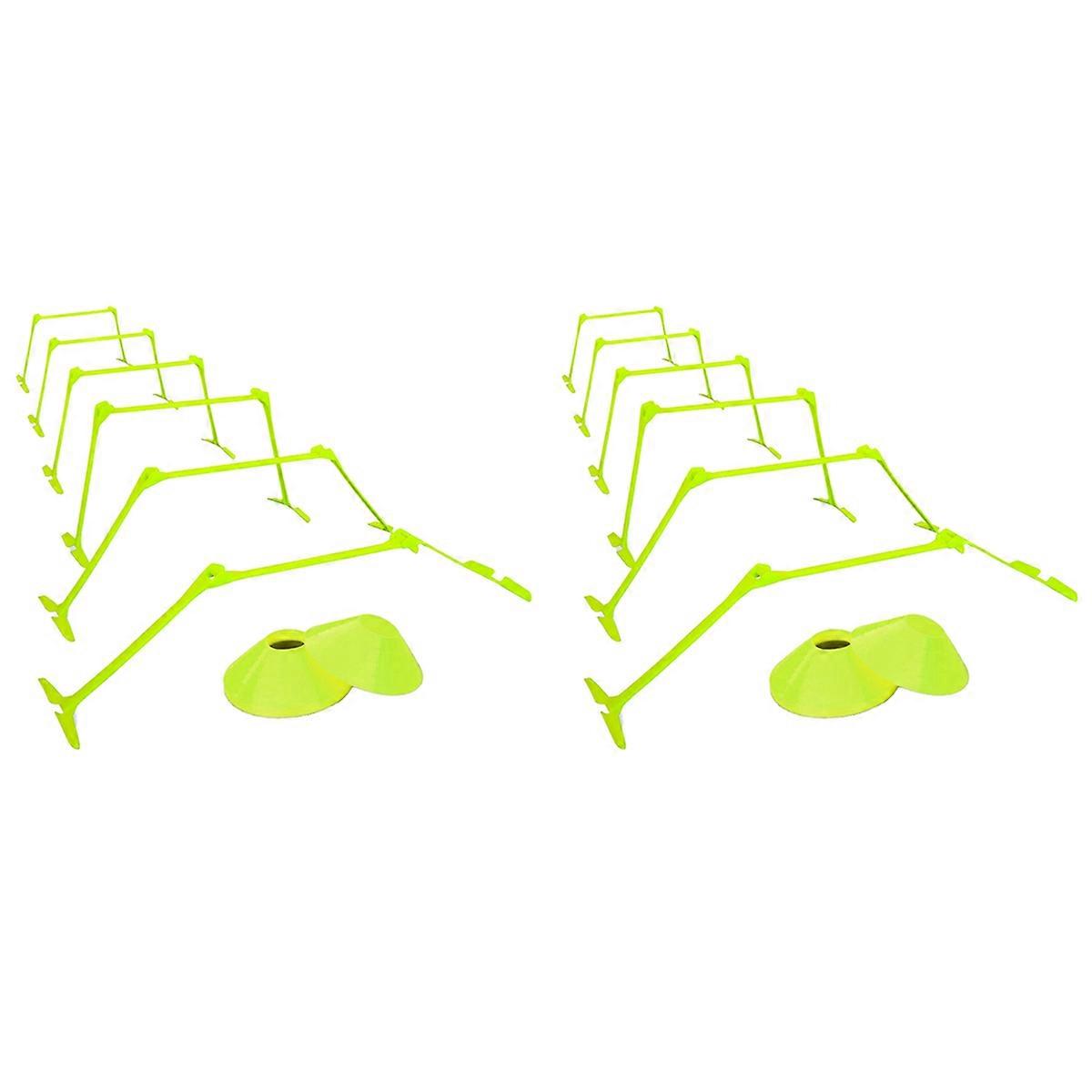 2 Set Adjustable Hurdles and Cone Set Agility Hurdles Disc Cones for Soccer Sports Plyometric Speed