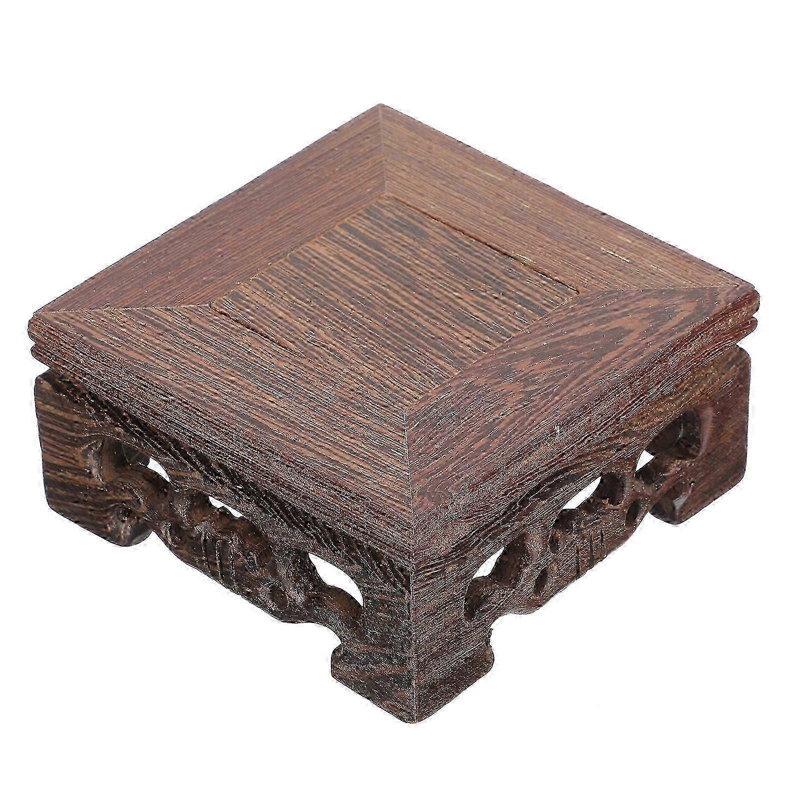 1pc Delicate Teapot Holder Display Stand for Home Jade Stone Wood Rack