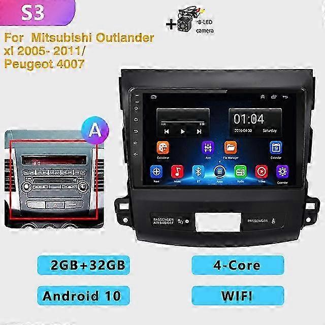 2 din 4+64G Android 10.0 Car Radio Multimedia Player Carplay Navigation GPS for Compatible with Mitsubishi & Peugeot Vehicles