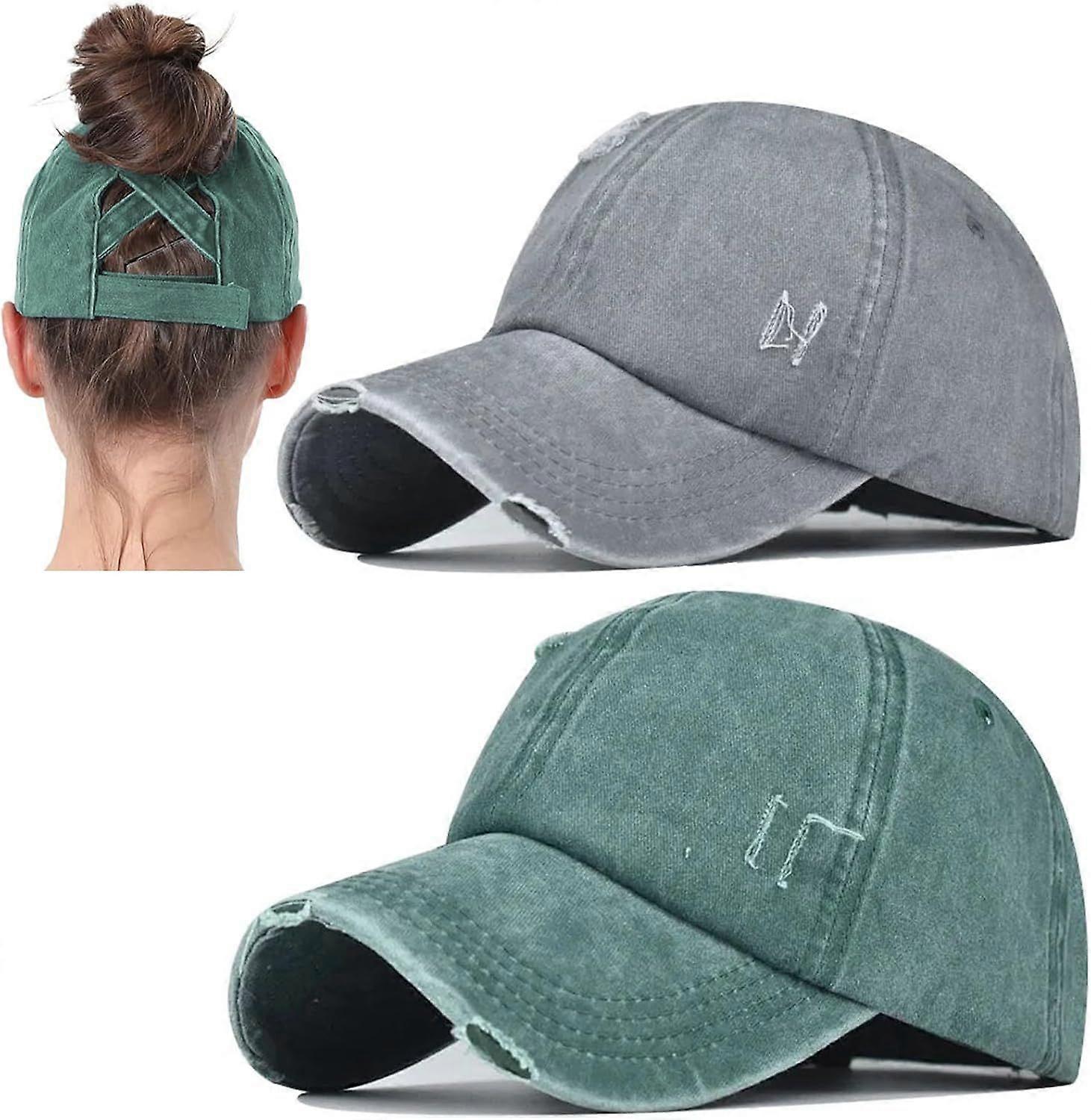 Ponytails For Black Women Womens Baseball Cap Distressed 