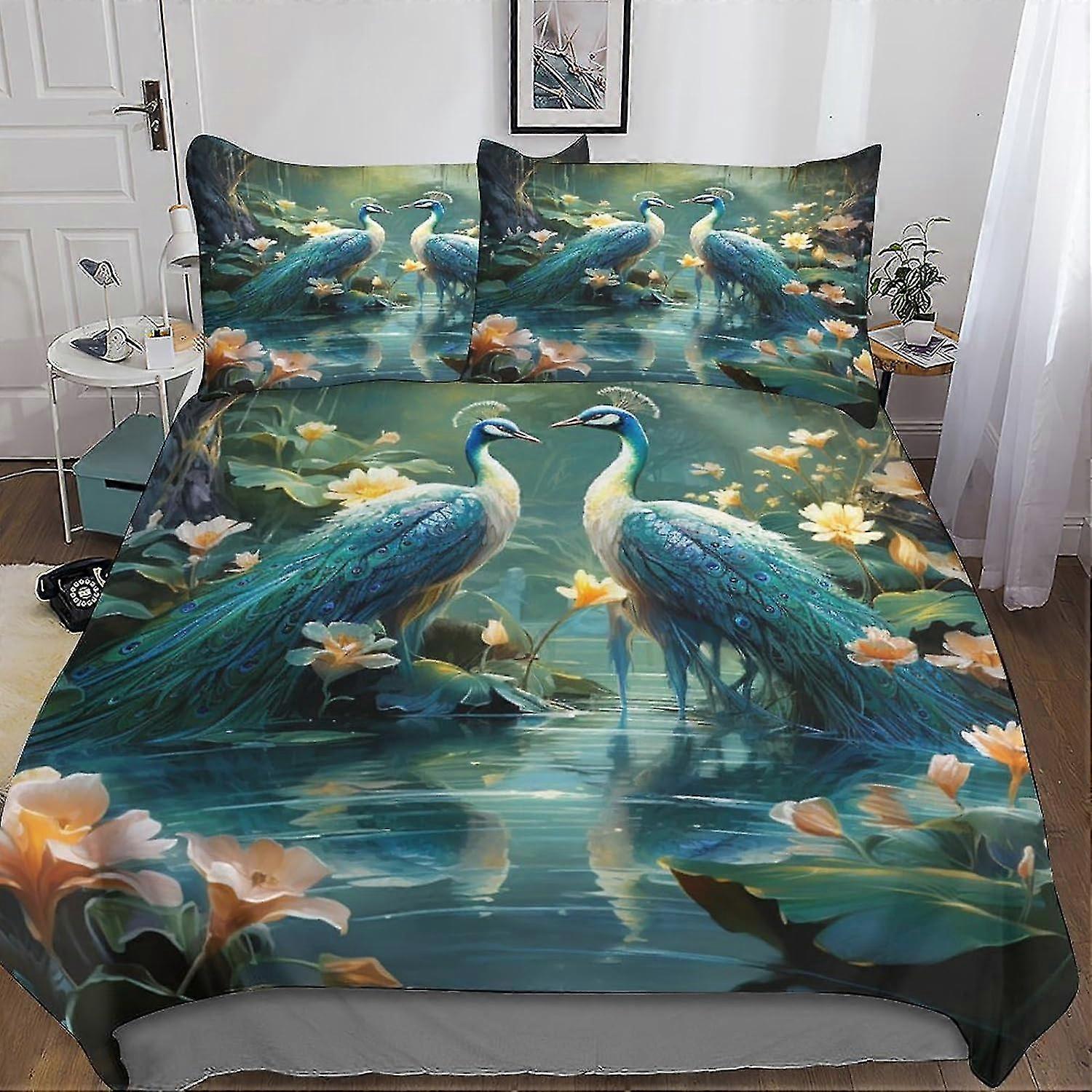 Deluxe Comforter Cover Set with Hidden Zipper Closure - Premium Microfiber Animal Bedding, Complete 3-Piece Set with Pillowcases, Ideal for 