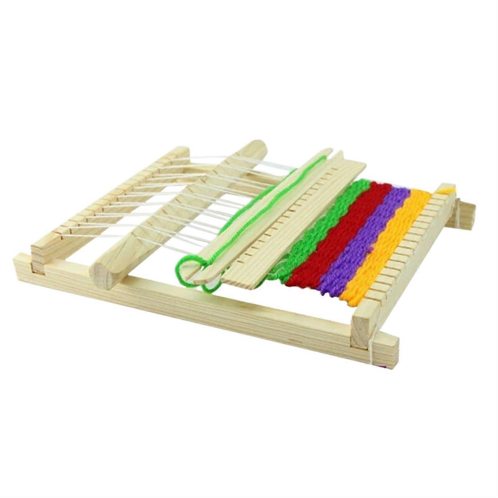 Weaving Frame Large Loom Set for Beginners - Wooden Tapestry Loom with Stand, Wall Art & Knitting Tools, Small Size