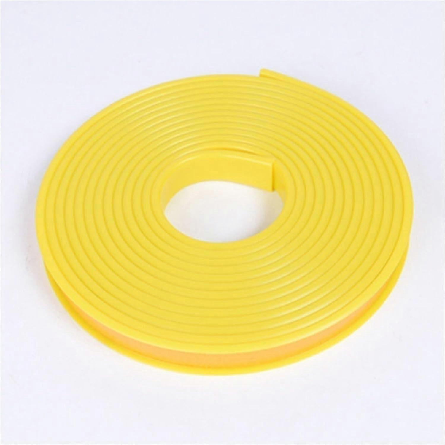Self-Adhesive U-Shape Edge Banding Strip, 16.4ft Flexible TPE Furniture Edge Protector, 9-40mm Wide, Yellow, 20mm