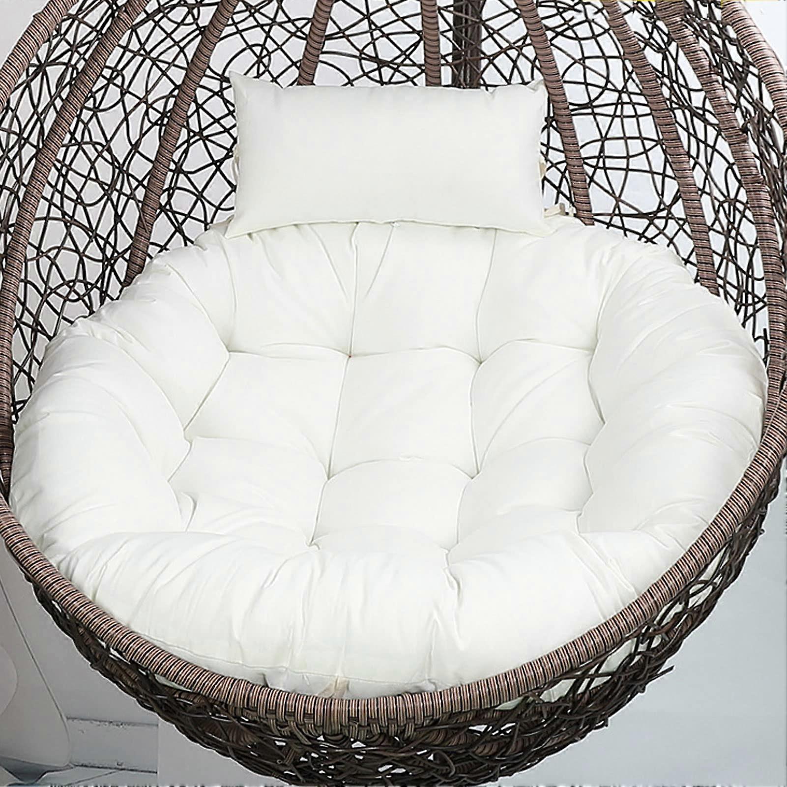 Hanging basket chair cushion with washable cover and fixed straps, swing cushion, replacement for garden, beach, outdoor, indoor, beige