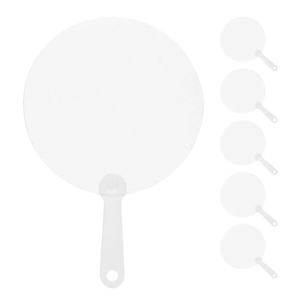 Diy Painting Fans Blank For Cosplay 6Pcs Portable Hand Fan Simple Shape White PVC