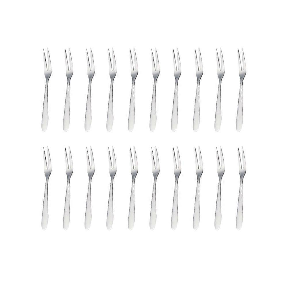 Multi Functional Fruit Skewers Stainless Steel Mini Forks Restaurant Use Silver 13.00X1.00X1.00CM Salad Use 20Pcs