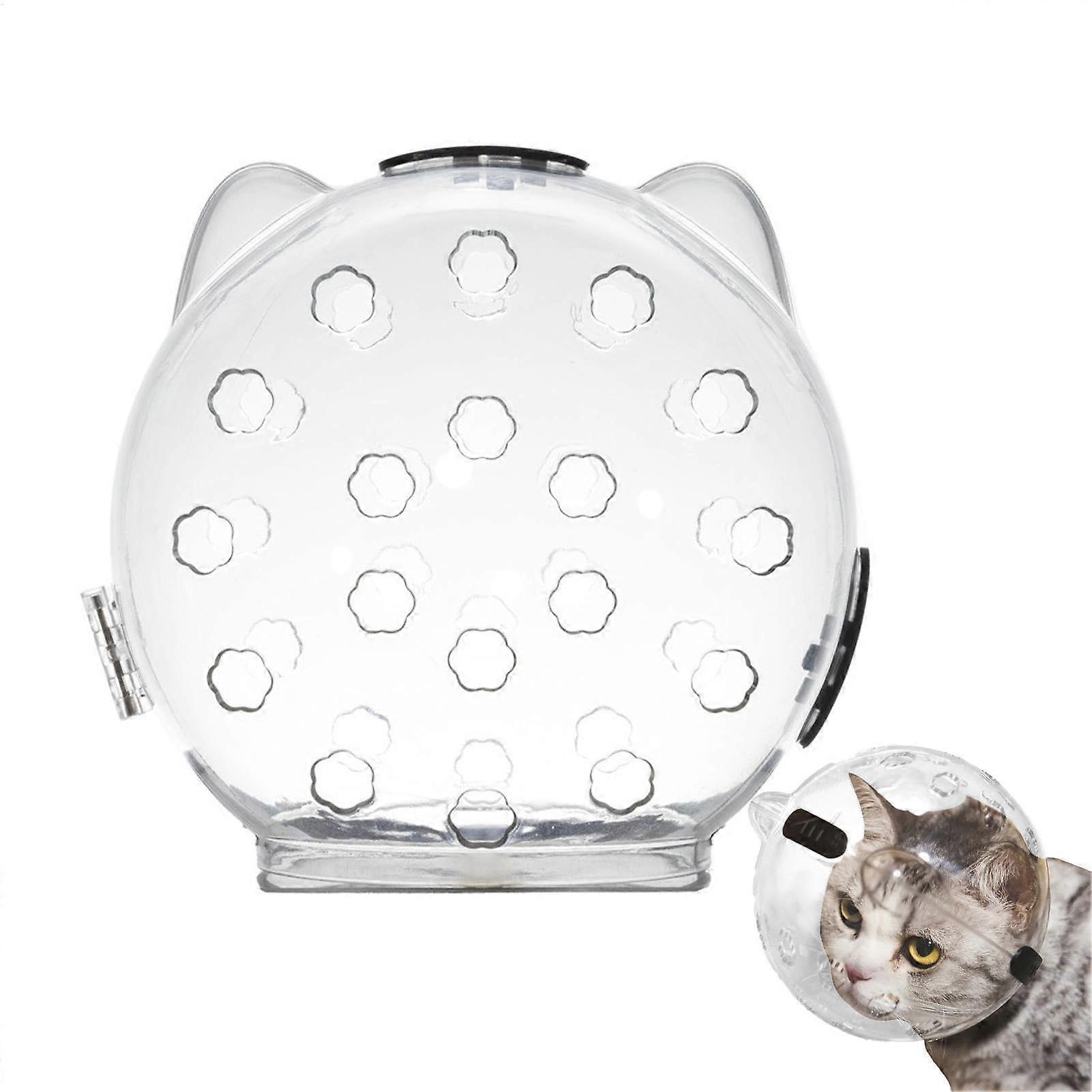 Grooming Cat Helmets Adjustable Muzzle Breathable Cat Ear Bubble Muzzle Cat Grooming Headwear Cat Grooming Accessories