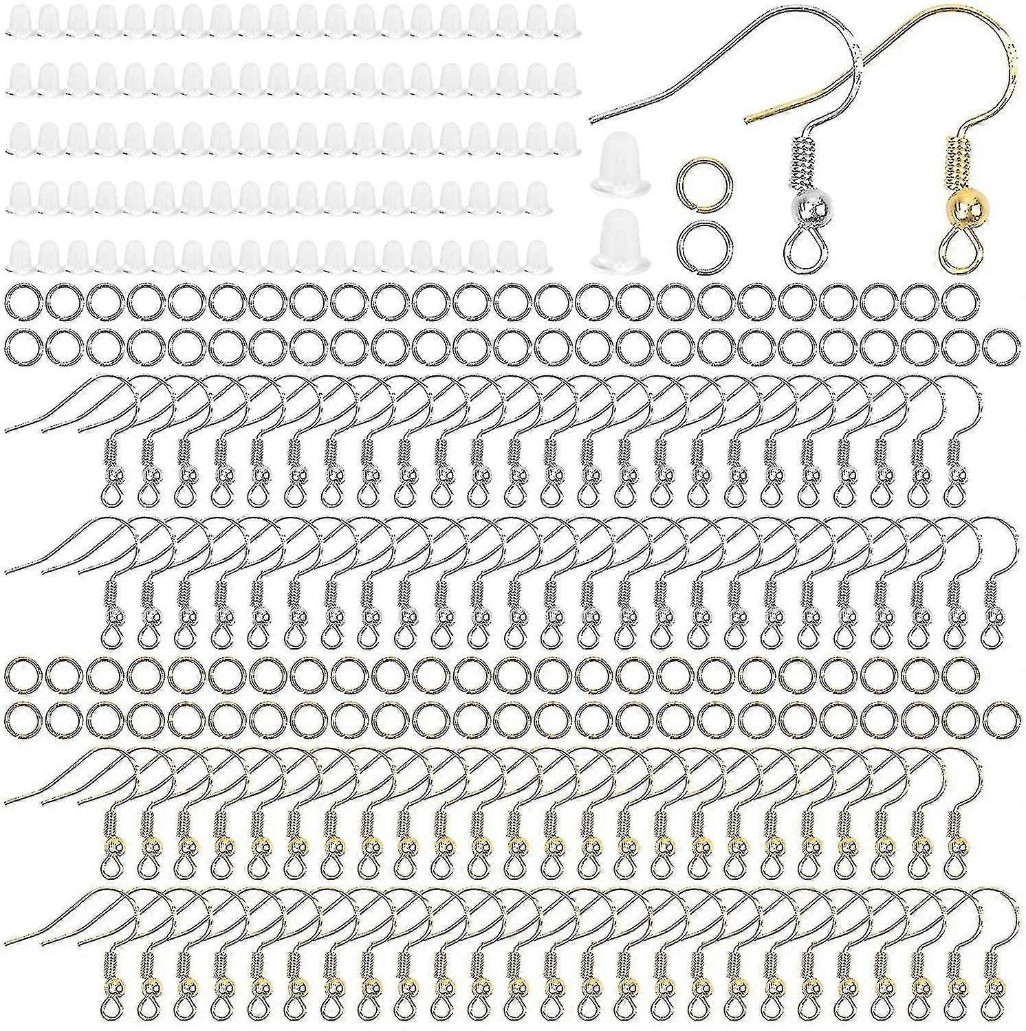 300 Pieces Earring Hook, Silver Ear Hooks, Ear Wire Hooks, Earring Hooks-YUHAO