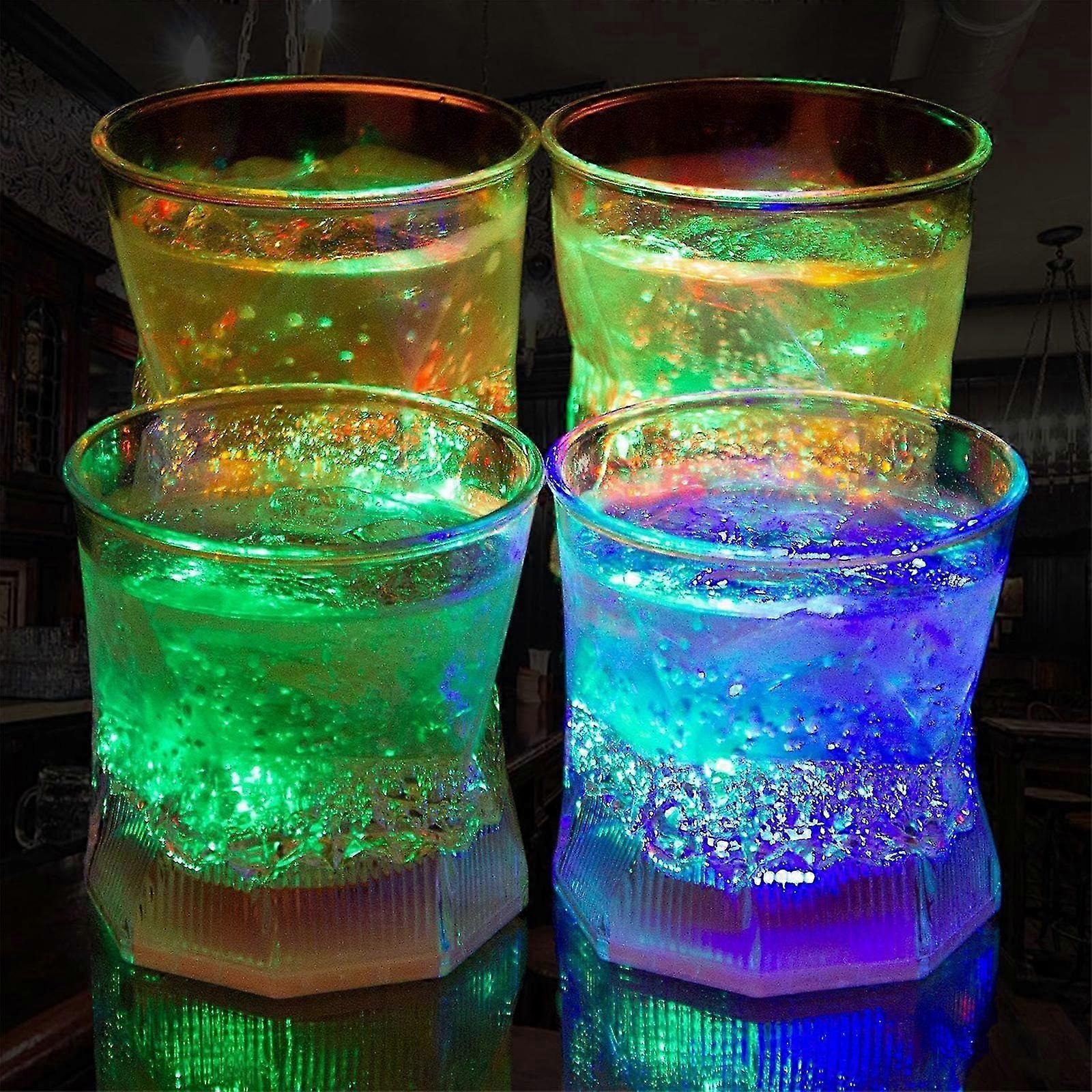 LED昔ながらのアクリルメガネ、楽しい多色液体活性化楽しいライトアップ飲用タンブラー