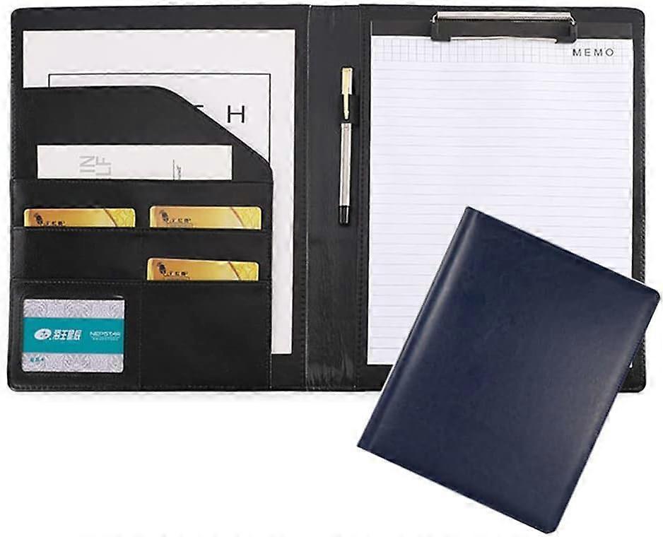 Portfolio Folder A4 With Clipboard Cover In Blue For Business Conferences Notepads And Clipboards