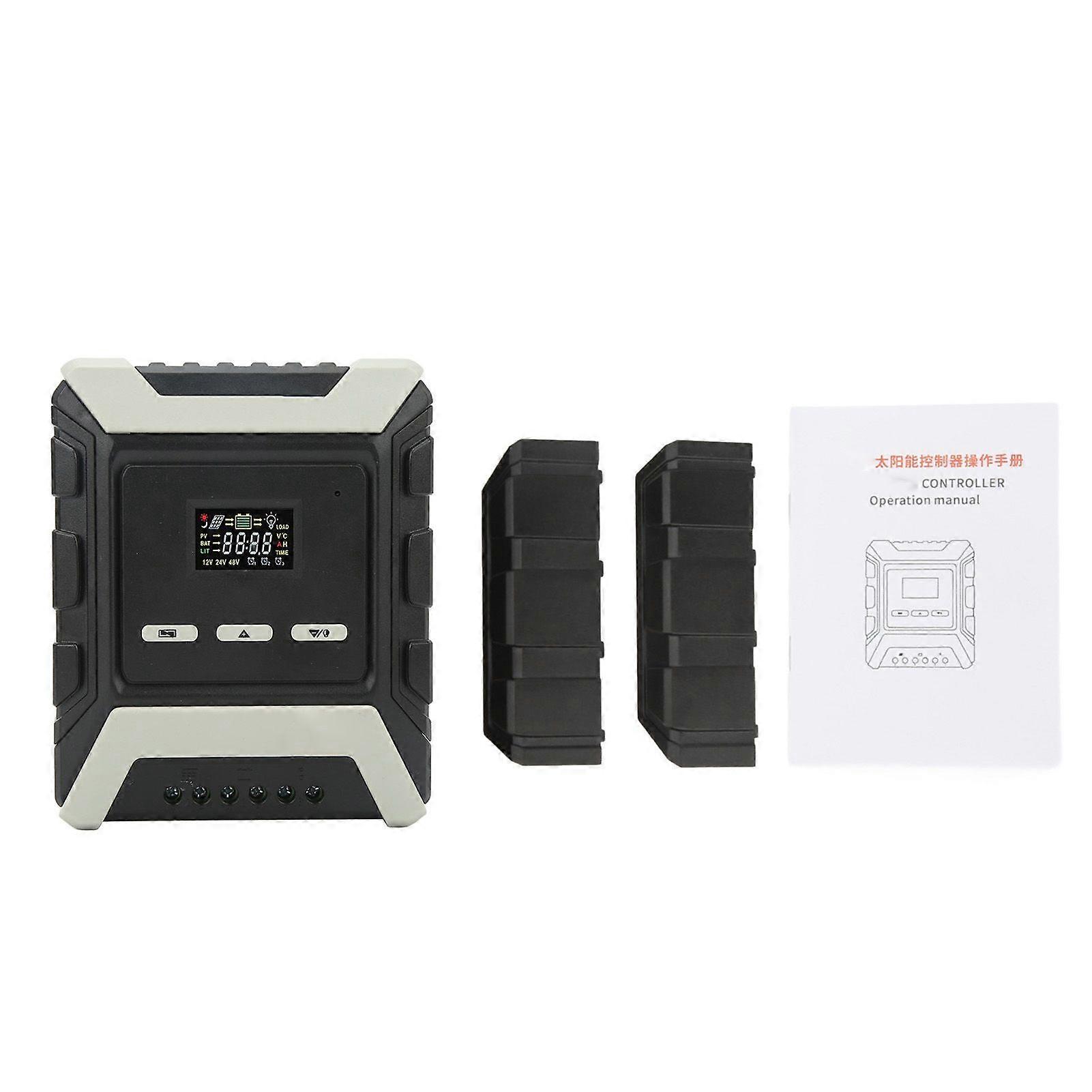 MPPTソーラーコントローラーPVソーラーバッテリーパネル充電コントローラー、太陽光発電システム用LCDカラースクリーン付き60A YMHC