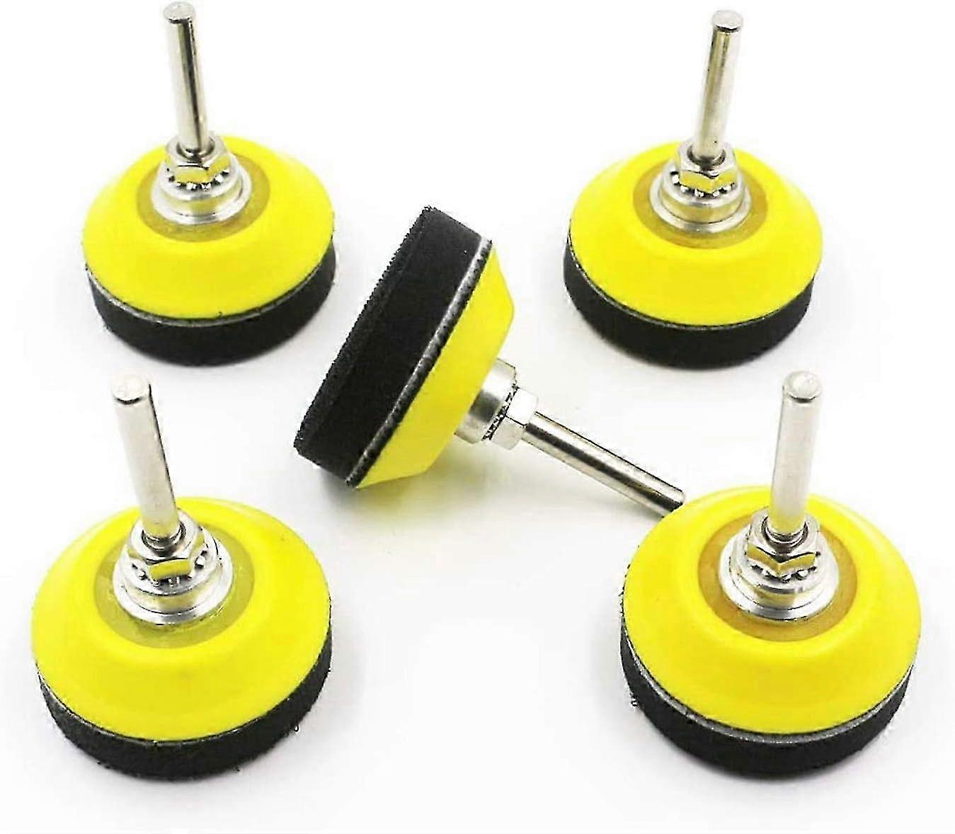 Polishing Sanding Pad Set - 5pcs 50mm Hook and Loop Closure Drill Pads with 1/4 Inch Shank Attachment & LO-Ron Foam Polishing Material