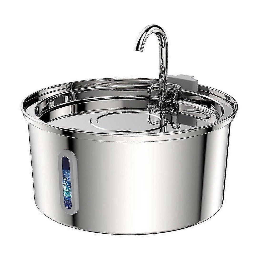 Water Fountain,3.2l/108oz Automatic Stainless Steel Pet Fountain Dog Water Dispenser, Ultra-quiet -HK615