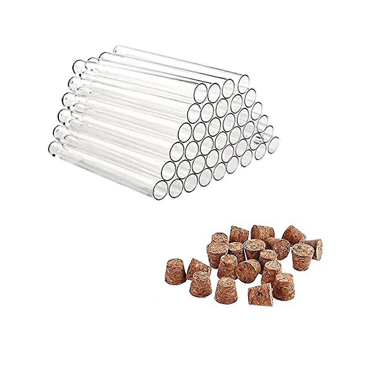 Pack Of 40 Plastic Test Tubes With Corks 20ml Test Tubes For Flowers,for Diy Craft Candy Liquids Sp