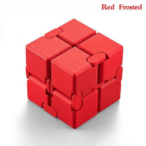 Premium Metal Infinity Cube Portable Decompression Toy Black Red