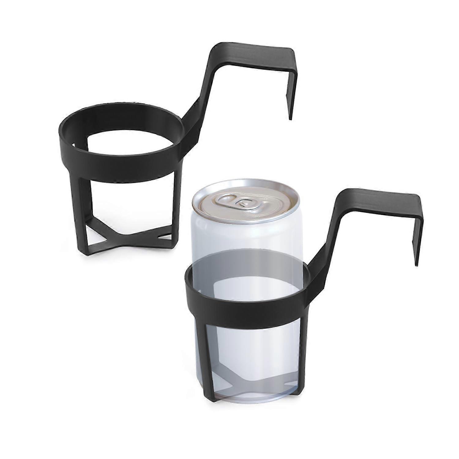 Car Cup Holder 2-Pack, Portable Plastic Drink Bottle Holder, Multipurpose Car Storage Rack, Black