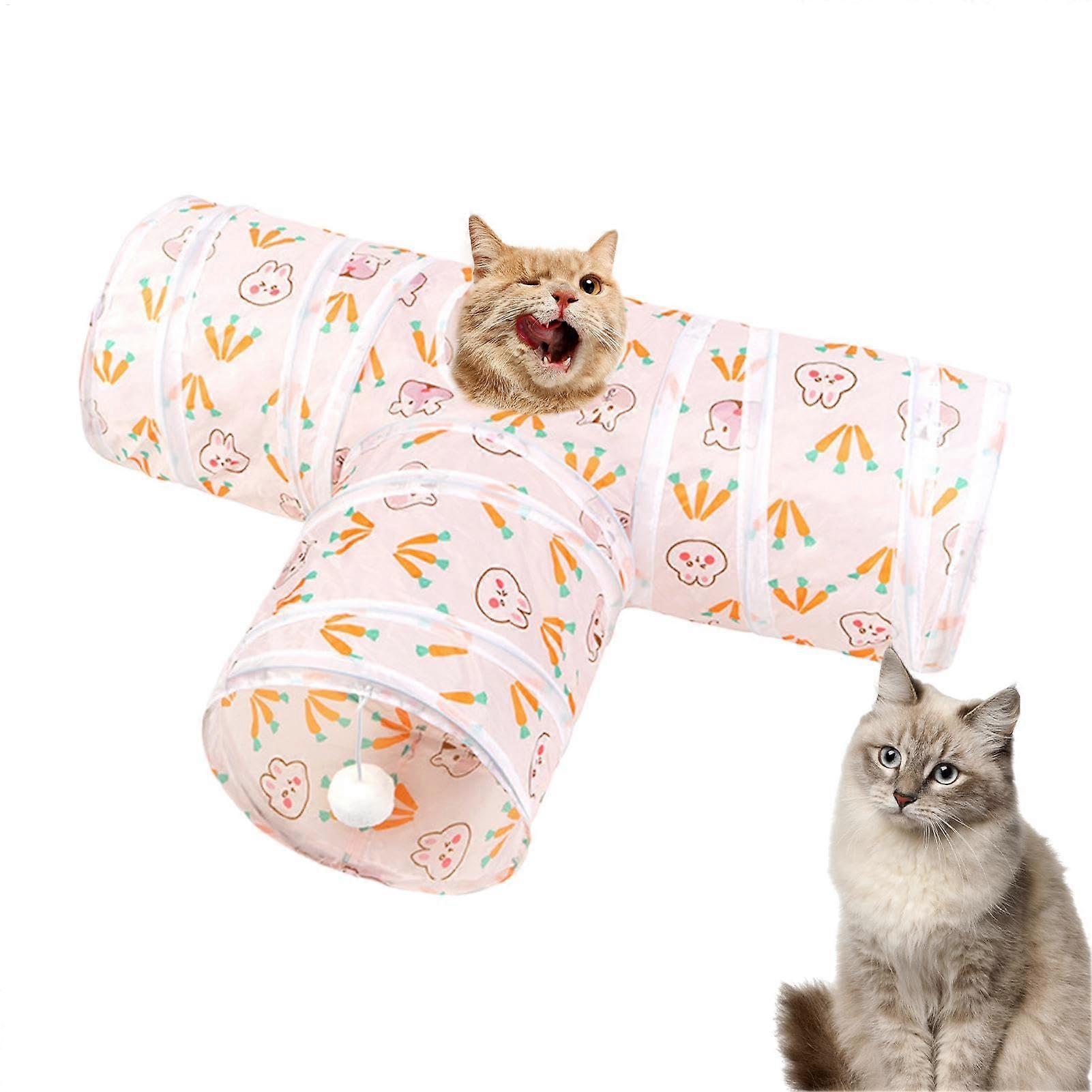 Foldable tunnel tube for kittens, stylish peek hole toy for pets