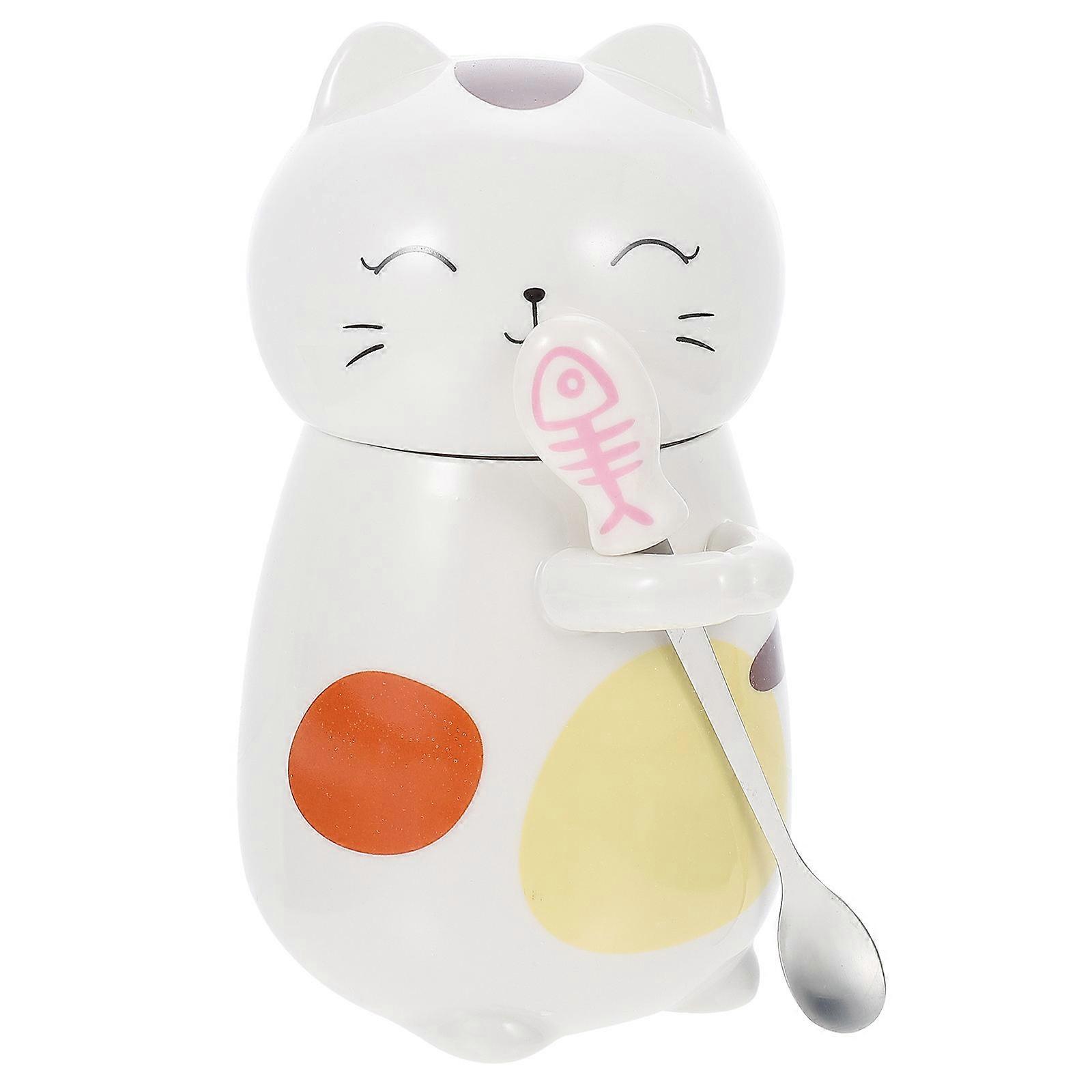 Creative Cat Shape Ceramic Cup Suitable for Various Drinks Home Restaurant 1 Set