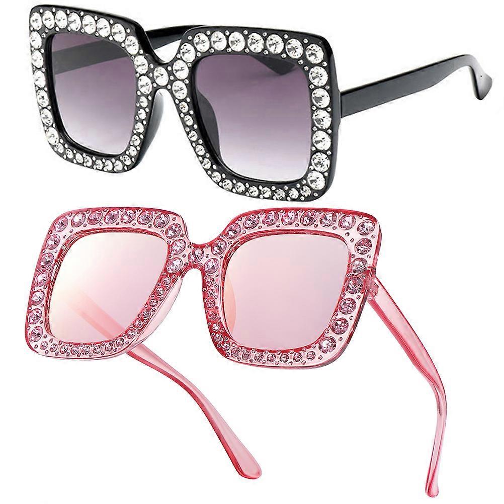Here's a refined and engaging product description based on your input:
**2pcs Women's Oversized Square Sunglasses – Stylish Fashion Shades for
