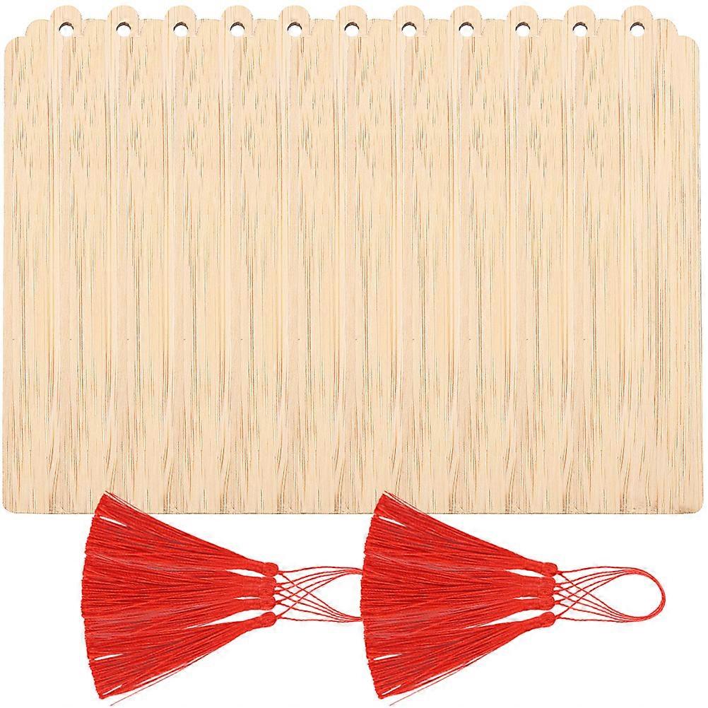 10 Sets of Assorted Color Wooden Blank Bookmarks for DIY Projects and Gift Giving