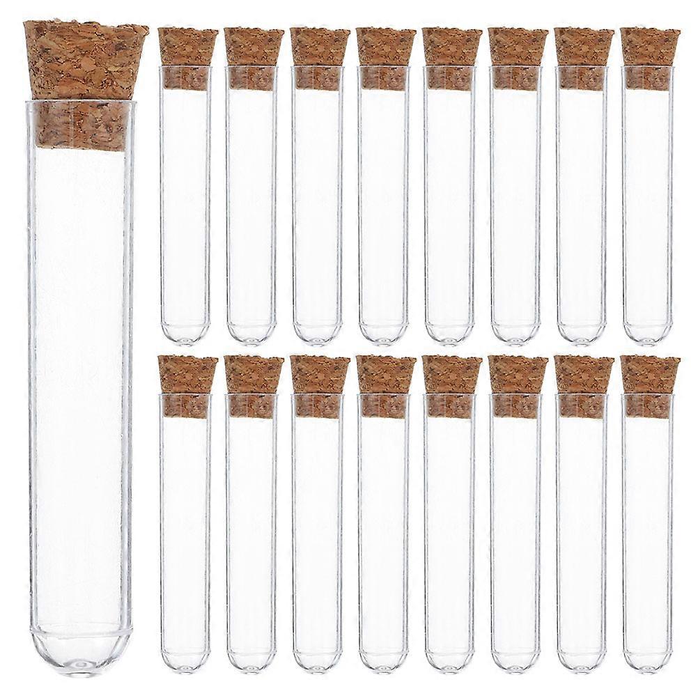 40 Clear Plastic Test Tubes with Cork Stoppers for Lab Use Versatile and Durable 15ml