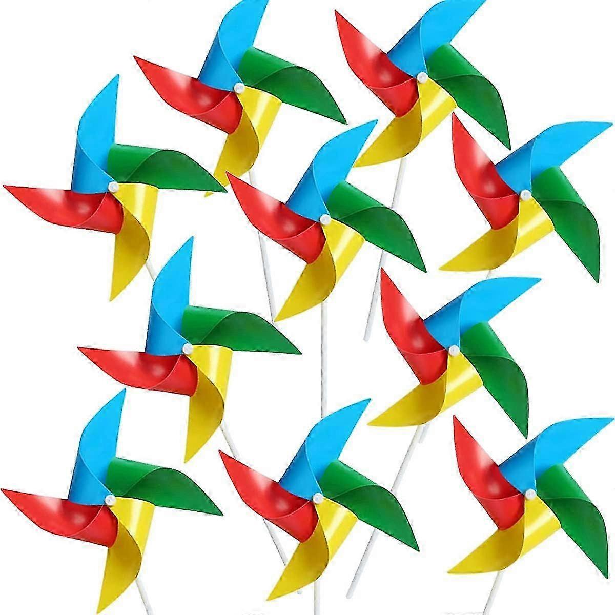10pcs Plastic Wind Spinners for Lawn Decor, Colorful Wind Spinners