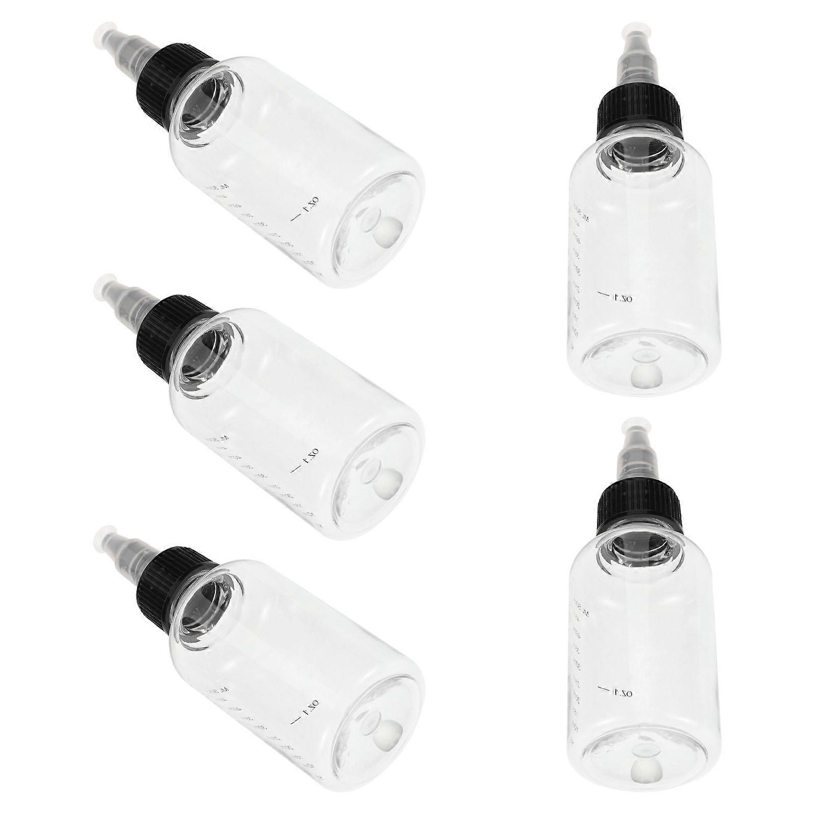 5pcs Transparent Plastic Squeeze Bottles with Graduated Scale and Precision Nozzle Caps for Accurate Paint Mixing and – Durable and Lightweight