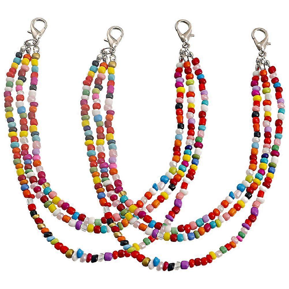 1 Pair Multi-layer Beaded Shoe Chains Layered Shoe Chains Beaded Shoe Charm Chains