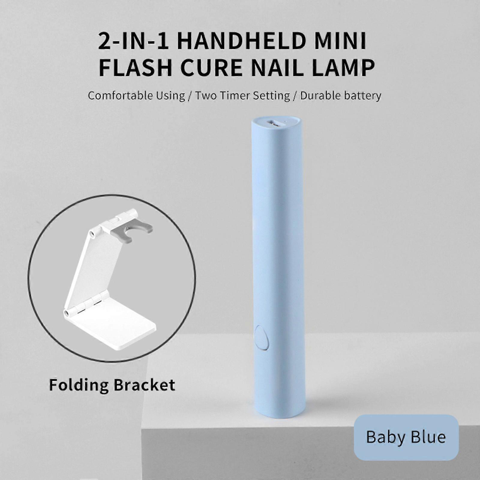 Handheld UV LED Nail Lamp Gel Polish Nail Dryer with 20s/60s Timer Rechargeable Nail Glue Curing Lamp with Foldable Stand Nail UV Light LED Therapy Li