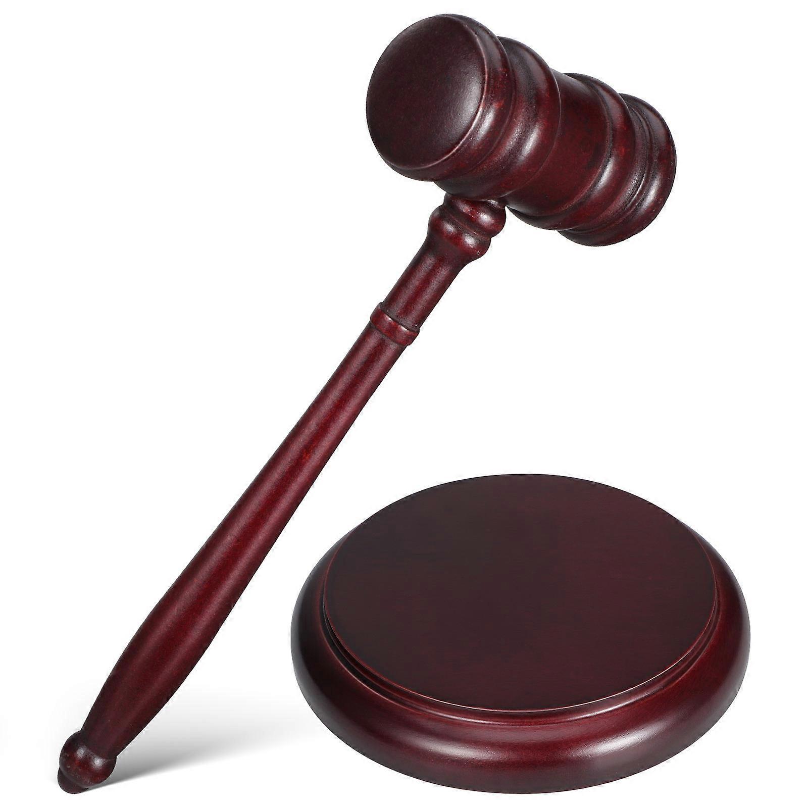 Wooden Judge Gavel and Sound Block for Courtroom, Auctions, Meetings – Authentic Design, Sophisticated Finish, Legal Decor & Presentation Prop