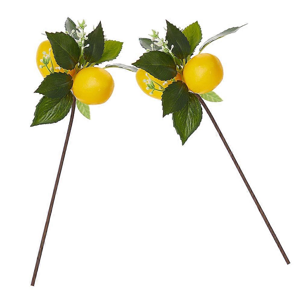 Lemon Artificial Branches Diy Lemon Napkin Rings Home Decorations Plastic 2Set