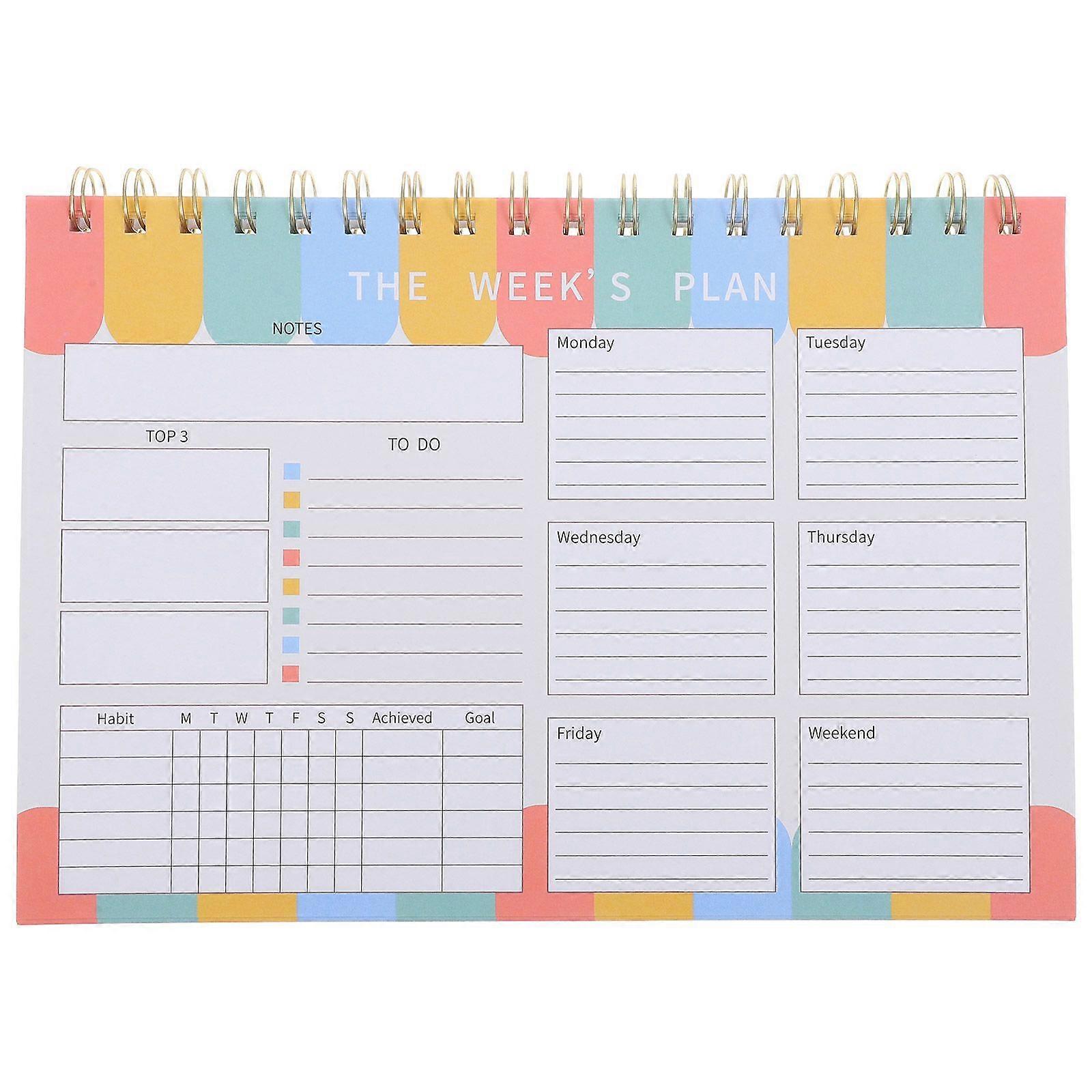Weekly Planner with Spiral Binding Weekly Notepad Projects Planner Notebook Week Planner Notebook Weekly Organizer Planner Weekly Planning Pad Task No