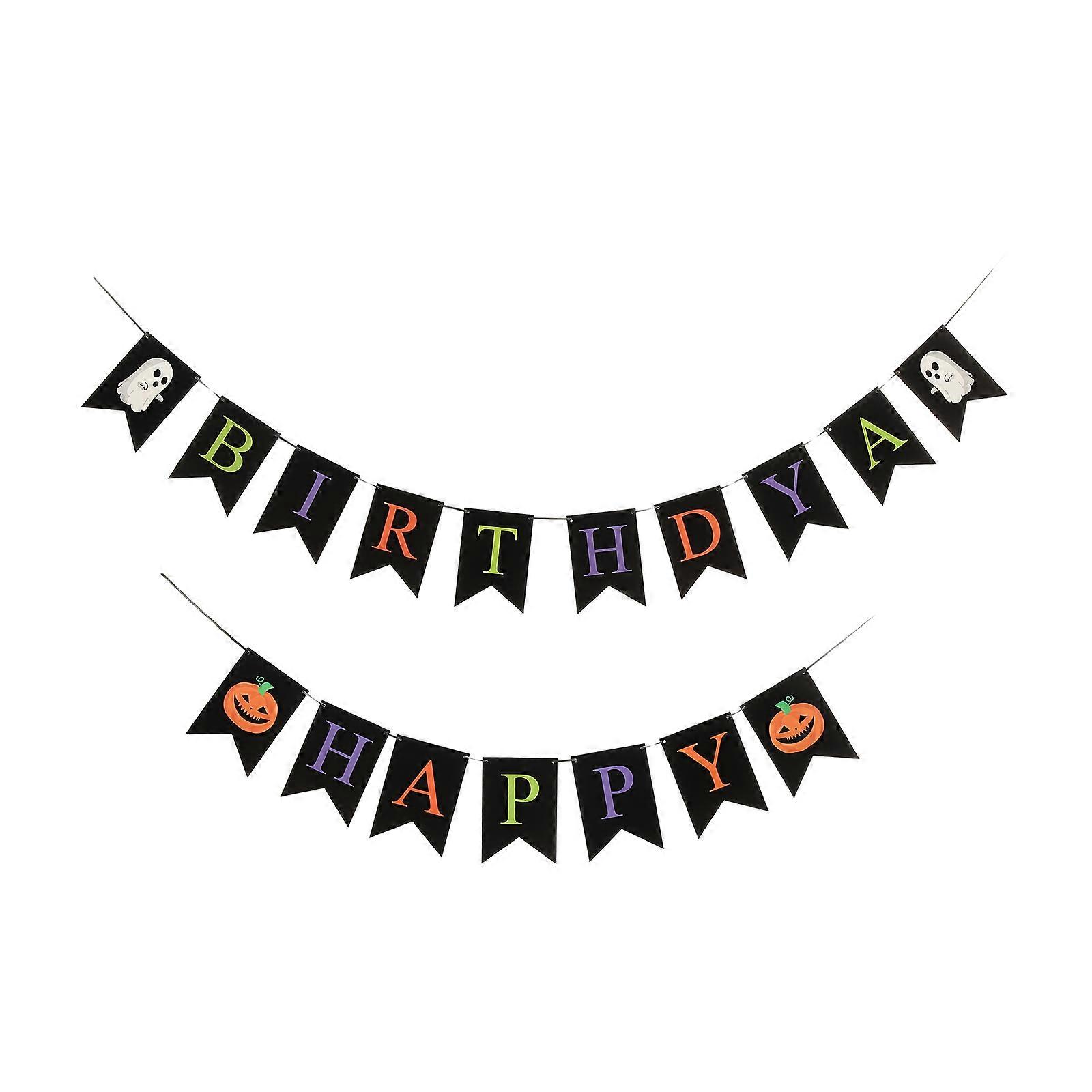 Halloween Hanging Banner Happy Birthday Function with Halloween Theme Bunting