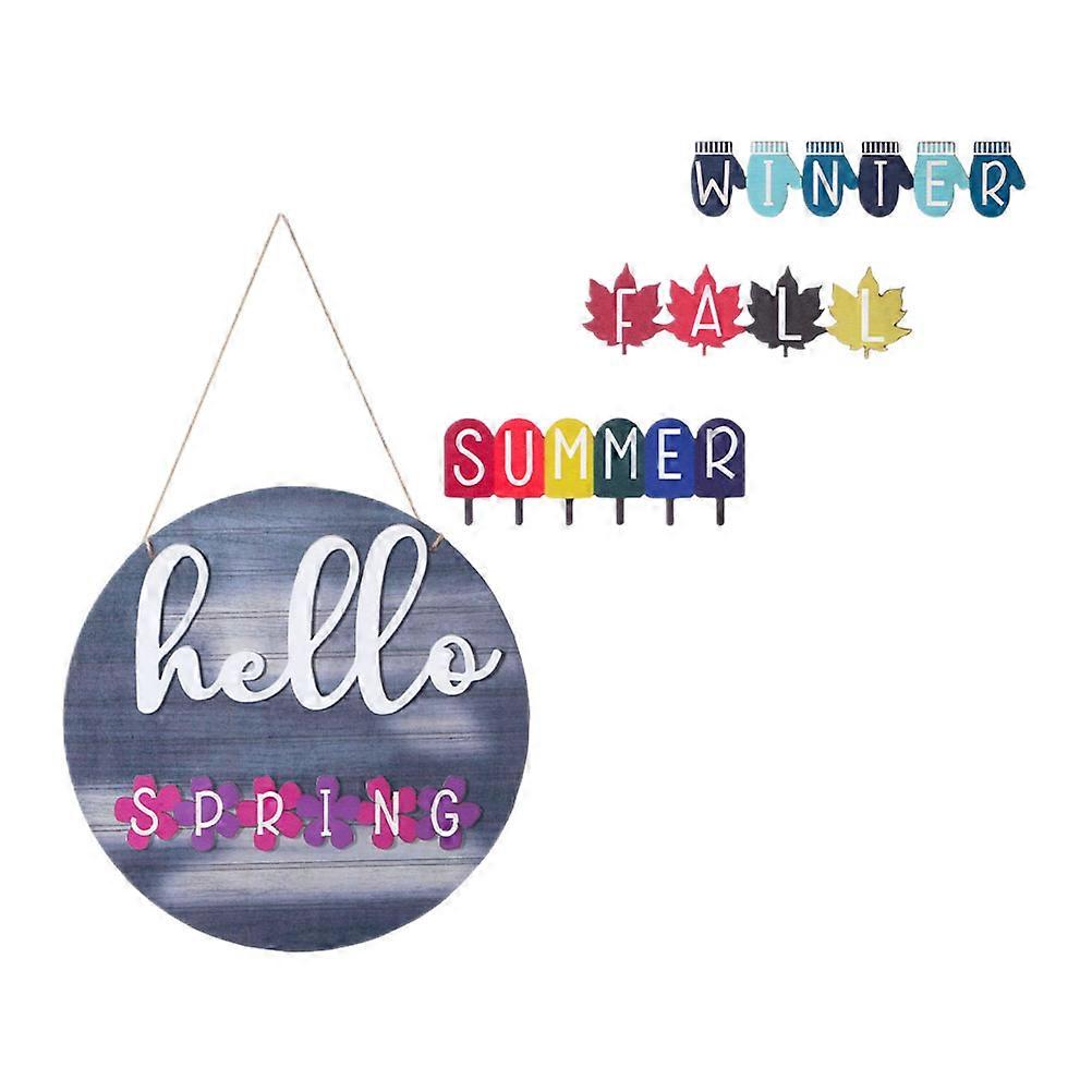 Hanging Door Sign Wooden Ornament For Homeowners Door Ornament Square Shape 30X30CM 1 Set